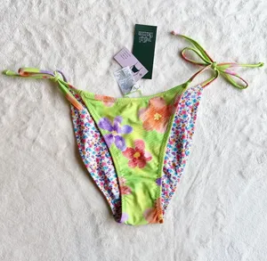 NWT Wild Fable Reversible High Leg Cheeky Side Tie Floral Bikini Bottom - XS thumbnail 1