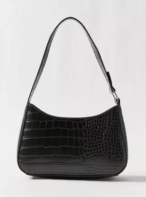Urban Outfitters Black Croc-Textured Shoulder Bag thumbnail 1