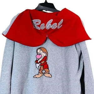 Disney Grumpy Gray Fleece Zip-Up Hoodie Size Large Y2K thumbnail 2