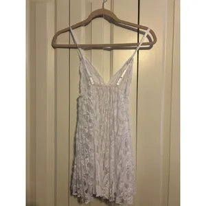 Vintage Fredericks of Hollywood White Lace Babydoll Chemise Pink Bow‎ Medium thumbnail 2