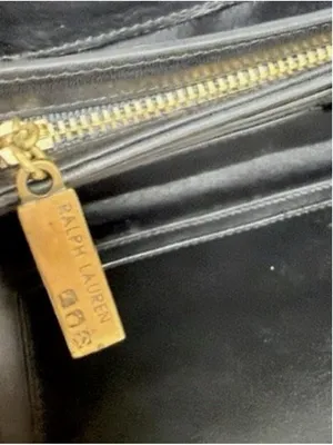 Vintage Ralph Lauren Black Leather Trifold Checkbook Wallet Black 7.5x4.5 inches thumbnail 8