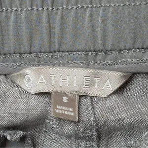 Athleta Cabo Linen Jogger Pants Women 8 Gray 100% Linen Drawstring Zip Pockets thumbnail 7