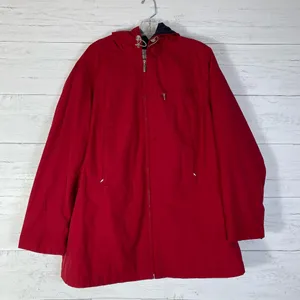 Weather Tamer red hooded jacket size 1X full zipper thumbnail 1