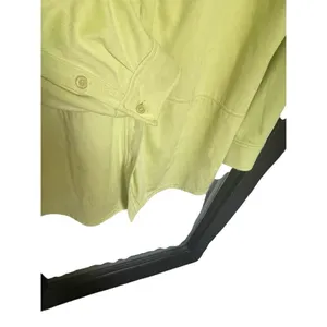 Soft Surroundings Chartreuse Green Polyester Suede Button Front Tunic Top M thumbnail 3