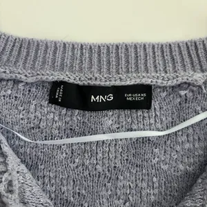 Mango Blue Textured Button Cardigan thumbnail 6