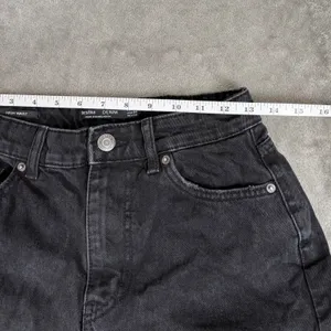 Bershka High Waist Denim Shorts Women's 4 Black Grunge Mall Emo Y2K Whimsygoth thumbnail 4