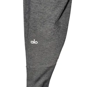 Alo Yoga Athletic Leggings XS Gray High Waist Ribbed Cuff Athleisure Casual Cozy thumbnail 5