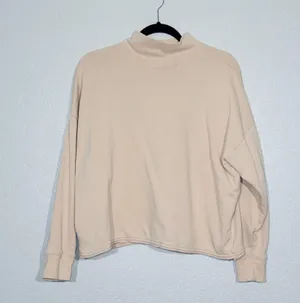 Madewell Avalon Pink Hemp-Cotton Mockneck Sweatshirt Size Medium thumbnail 2