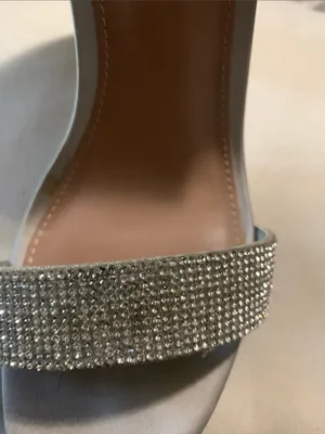 Steve Madden Silver Rhinestone Block Heel Sandals thumbnail 6