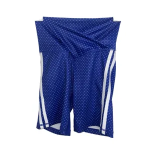 NWT Wilo the Label Contour Surf Blue Polka Dot Cross Over Waist Bike Shorts XS thumbnail 3