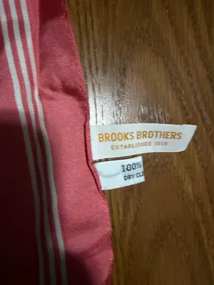 Brooks Brothers Silk Pink & Blue Striped Scarf thumbnail 3
