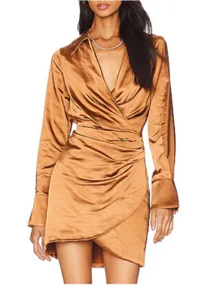 LINE & DOT Bella‎ Mini Dress In Camel Size Small Revolve thumbnail 1