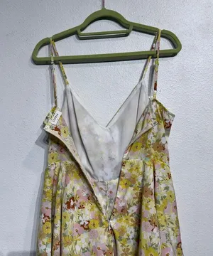Storia Yellow Floral Tiered Romper Sz M thumbnail 8