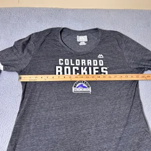 NEW Majestic Colorado Rockies MLB Womens XL Gray 3/4 Sleeve Graphic T-Shirt Soft thumbnail 6