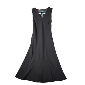 Lauren Ralph Lauren Sheath Dress Sz 4 Black V-Neck Sleeveless Timeless Classic thumbnail 2