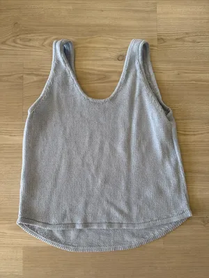 Quiet Storm Light Blue Knit Tank with Flag Motif thumbnail 4