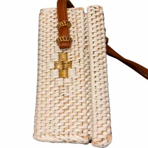 Urban Outfitters Harper White Rattan Wicker Straw Square Crossbody Purse Bag thumbnail 3