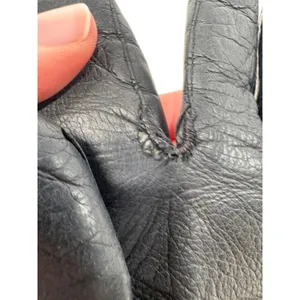 Vintage Black Leather Gloves Medium Vented Cuff Lined Winter Classic Retro thumbnail 5