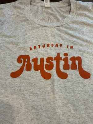 Charlie Southern Heather Gray Tee with Orange 'Austin' Graphic Small - C27-100 thumbnail 5