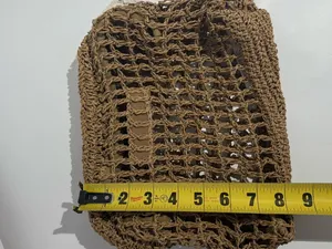NWT Free People Sand Round Clutch in Tan Crochet Woven Clutch thumbnail 7