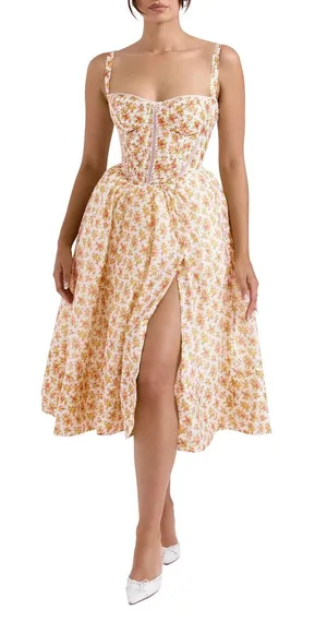 House of CB Kelly Sunway Midi Dress Size Medium NWT thumbnail 1
