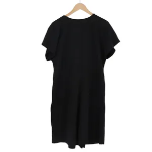 Madewell Dress Womens 1X Wrap V-Neck Black Short Sleeve Textured Excellent thumbnail 4