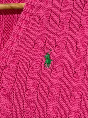 Ralph Lauren Pink Cable Knit Sweater Size Medium Women’s thumbnail 5