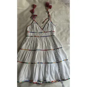 Antonio Melani Keri Tiered Dress White Cotton Rainbow Trim Size 8 Women’s thumbnail 9