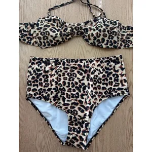 B45 New Women’s AMI Sexy 2Pc Animal 🐆Print Bikini Set High Waisted Medium/Large thumbnail 2