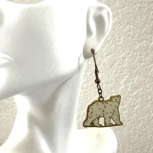 Sea World polar bear earrings Gold thumbnail 4