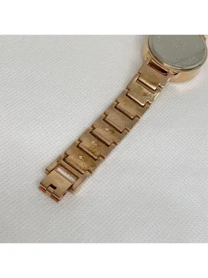 Rose gold tone women’s watch 29mm quartz analog floating crystals 7” running thumbnail 7