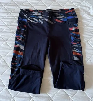 Athleta Cropped Leggings Pants Womens Size‎ Small Blue Stretch Yoga Activewear thumbnail 1