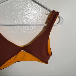 L*Space Women's One Wave Reversible Bikini Top Tan Brown Orange‎ V-Neck Strappy thumbnail 7