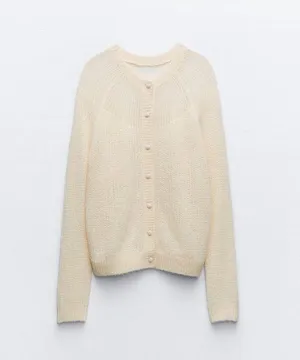 ZARA sweater cardigan jacket knitted button up boho thumbnail 4