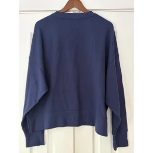 Shiraleah Chicago Navy Blue Oversized French Terry Crewneck Sweatshirt Large thumbnail 2