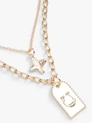 MAURICES Gold Horseshoe Double Layer Charm Necklace Western thumbnail 10