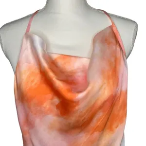 Peppermayo Winona Halter Slip Dress in Peach Tie Dye Mini Dress US 2 NWT thumbnail 2