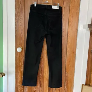 RE/DONE 70s High Rise Stove Pipe Washed Noir Black Raw Hem Jeans 26💛🎀 thumbnail 4