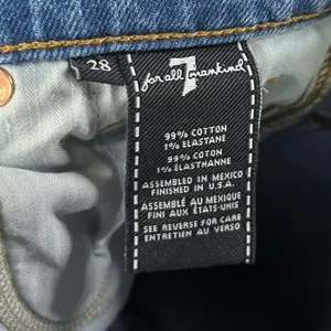 7 For All Mankind High Waist Cropped Straight Jeans 28 thumbnail 6