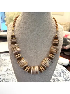 NWT Free People Isabella Bohemian Natural Wood Necklace thumbnail 4