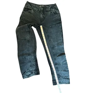 We The Free SuperSonic Slim Jeans Women Size 0 Black Acid Wash Utility Boho Crop thumbnail 3