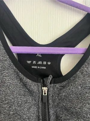 Front-Zip High Support Sports Bra - Nude/Gray thumbnail 5