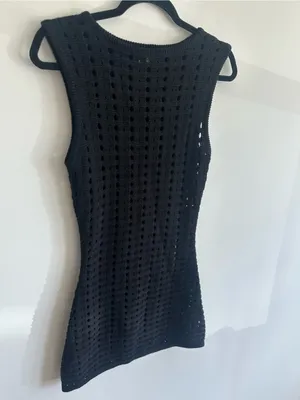 Cotton On Black Crochet Mini Dress thumbnail 2
