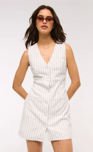 Abercrombie The A&F Mara Linen-Blend Vest Mini Dress Size XXST thumbnail 1