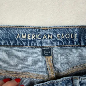 American Eagle 16 Jeans Super High Rise Baggy Wide Leg Raw Hem Blue Denim Grunge thumbnail 8
