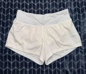 LULULEMON Women's Speed Up Shorts White stretch Size 4 thumbnail 1