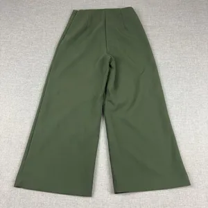 Joie Womens Size 2 Olive Green Wide Leg Crepe High Rise Dress Pants Trousers thumbnail 3