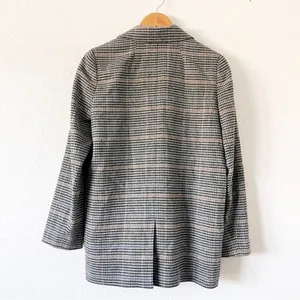 Madewell Dorset Tiarnan Glen Plaid Gray White Oversized Chic Blazer Jacket thumbnail 9