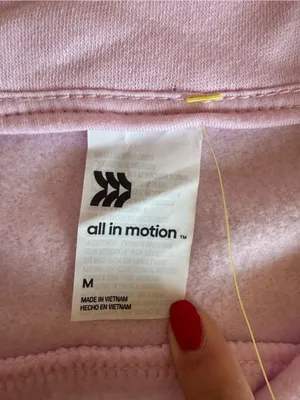 All In Motion NWT Pink Quarter Zip Sweatshirt Size Medium with Thumbhole Cuffs thumbnail 7