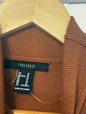 Forever 21 Brown/orange Sweater Turtle Neck dress Size medium thumbnail 5